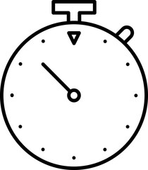 Sticker - Isolated Alarm Clock Black Line Icon.