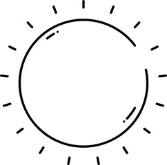 Poster - Sun Icon Or Symbol In Black Outline.