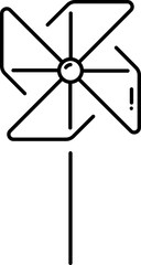 Poster - Black Stroke Illustration Of Pin Wheel Icon.