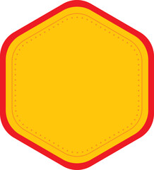 Poster - Blank Hexagon Frame Element In Yellow Color.