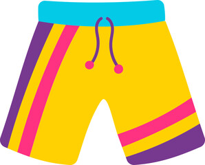 Sticker - Colorful Shorts Icon In Flat Style.