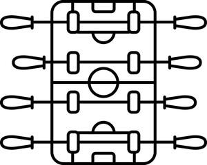 Poster - Table Football Black Line Art Icon.