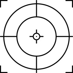 Sticker - Black Outline Illustration Of Target Point Icon.