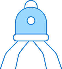 Canvas Print - Isolated Nanobot Icon In Blue And White Color.