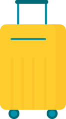 Sticker - Flat Style Trolley Bag Icon In Teal And Yellow Color.