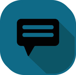 Sticker - Black And Blue Chat Square Icon Or Symbol.