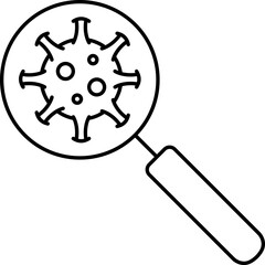 Poster - Searching Virus Icon Or Symbol In Black Outline.