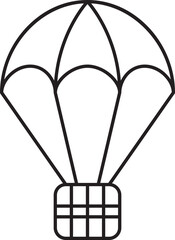 Sticker - Package Delivery Parachute Black Stroke Icon.