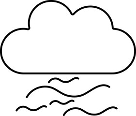 Canvas Print - Black Lineal Style Wind Cloud Icon Or Symbol.