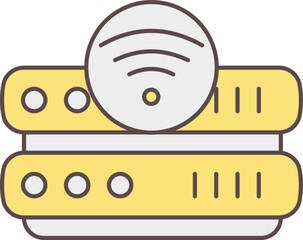 Wall Mural - Grey And Yellow Wifi Server Icon Or Symbol.