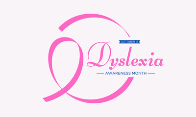 Sticker - Dyslexia awareness month is observed every year in october. Vector illustration of dyslexia awareness month in aims to support those with this learning difficulty. Vector illustration.