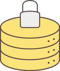 Poster - Illustration Of Data Lock Yellow And Grey Icon.