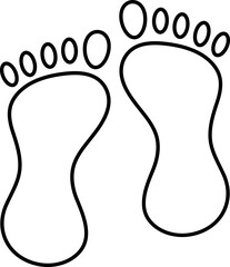 Sticker - Footprint Icon (Saptapadi)Icon In Black Outline.