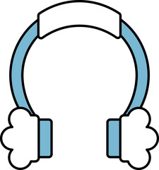 Sticker - Isolated Woolen Earmuffs Icon In Blue And White Color.