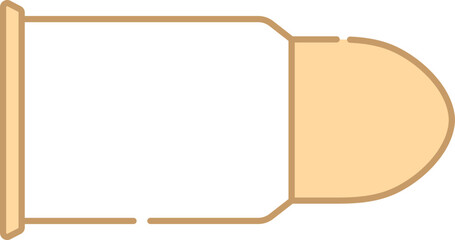 Sticker - Flat Style Bullet Icon In Peach And White Color.