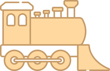 Sticker - flat illustration of peach train icon.