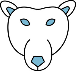 Canvas Print - Blue And White Bear Face Icon.