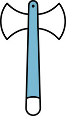 Sticker - Blue And White Double Blade Axe Icon Or Symbol.