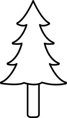 Poster - Black Linear Style Christmas Tree Icon Or Symbol.