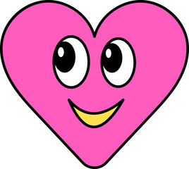 Sticker - Isolated Cute Heart Shape Emoji Icon In Flat Style.