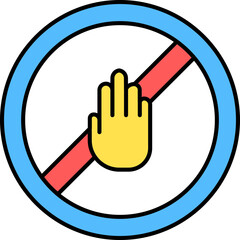 Sticker - No Hit Symbol Or Icon In Flat Style.