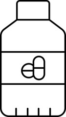 Poster - Medicine Bottle Icon In Black Thin Line.