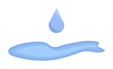 Poster - Illustration Of Water Drop Icon Or Sticker In Blue Color.