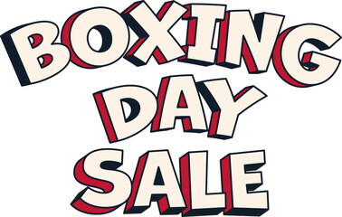 Sticker - 3D Boxing Day Sale Text On White Background.