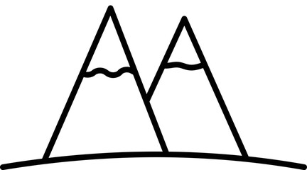 Poster - Hill Station Icon Or Symbol In Line Art.