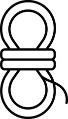 Sticker - Black Linear Style Rope Icon Or Symbol.