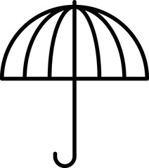 Poster - Open Umbrella Icon In Black Outline.