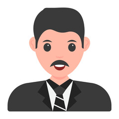 Wall Mural - Businessman Or Manager Character On White Background.