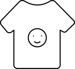 Poster - Smiley Face T-shirt Icon In Line Art.