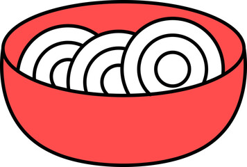 Poster - Red And White Noddles Bowl Icon.