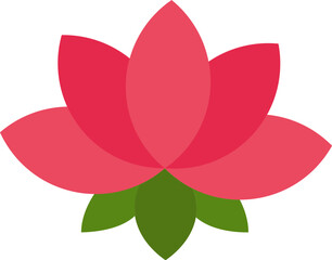 Poster - Red Lotus Flower Flat Icon Or Symbol.