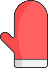 Sticker - Isolated Glove Or Mitten Icon In Red And Gray Color.