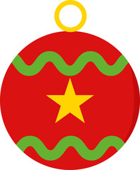 Canvas Print - Isolated Colorful Decorated Bauble Icon In Flat Style.