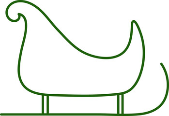 Sticker - Green And White Illustration Of Sleigh Icon.