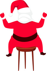 Sticker - Santa Clause Sitting on a Stool.