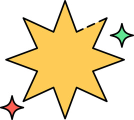 Sticker - Isolated Decorative Star Icon In Flat Style.