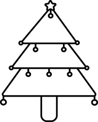 Sticker - Christmas Tree Line Art Icon.