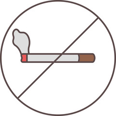 Canvas Print - No Smoking Icon In Red And Gray Color.