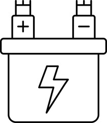 Sticker - Black Stroke Illustration Of Tubular Battery Icon.