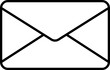 Closed Envelope Icon In Black Outline.