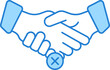 © Abdul Qaiyoom - No Hand Shake Icon In Blue And White Color.