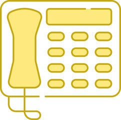 Poster - Yellow And White Telephone Icon Or Symbol.