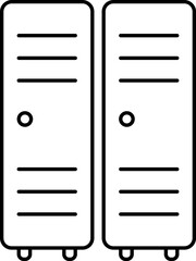 Canvas Print - Two Locker Icon In Black Line Art.