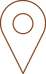 Poster - Isolated Map Pin Icon In Brown Stroke.