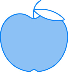 Wall Mural - Blue Apple Icon In Flat Style.