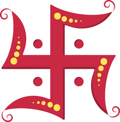 Canvas Print - Red Swastika Symbol Or Icon In Flat Style.